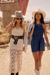 Bonnie Smocked Romper in Blue - FINAL SALE